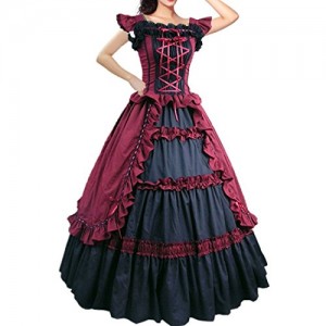 Partiss Women Evening Gothic Lolita Dress,small,winered Partiss Women Evening Gothic Lolita Dress,small,winered