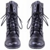 Fashion Thirsty Womens Army Combat Lace Up Zip Grunge Military Biker Trench Punk Goth Ankle Boots Shoes (UK 9, Black Faux Leather)