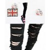 Black Punk Rock Ripped Skinny Jeans Leggings 