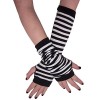 Leg Avenue White Black Stripe Gothic Arm Warmers Gloves Anime Cosplay Punk Pinup Dance