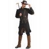 Men's Steampunk Gentlemen Costume, Brown/Black, One Size