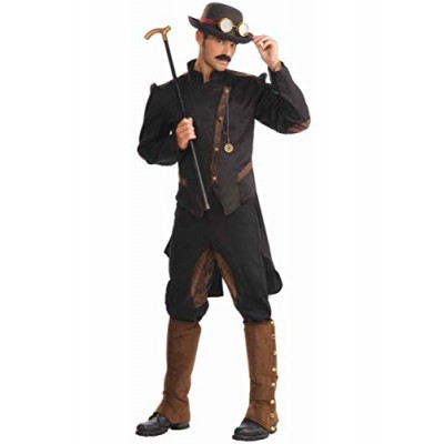 Men's Steampunk Gentlemen Costume, Brown/Black, One Size