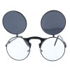 FUNOC® Retro Vintage Gothic Round Flip Up Sunglasses Steampunk Glasses Goggles