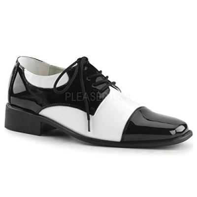 Funtasma by Pleaser Men's Halloween Disco-18,Black Patent/White Patent,L