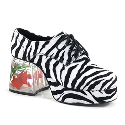 Funtasma by Pleaser Men's Halloween Pimp-02,Zebra,M (US Men's 10-11 M)