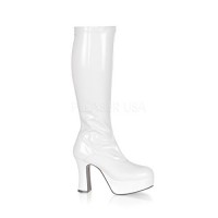 Funtasma by Pleaser Women's Exotica-2000 Boot,White Stretch Patent,9 M