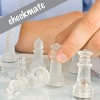Glass Chess Set, 3 Sizes (7.5”/10”/14”) – Elegant Design- Durable Build- Fully Functional - 32 Frosted & Clear Pieces - Felted Bottoms- Easy to Car...