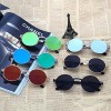 GAMT Retro Metal Hipster Steampunk Round Style Coating Mirrored Sunglasses Gold-grey