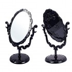 Black Butterfly Desktop Mirror Rotatable Gothic Small Size Rose Makeup Stand