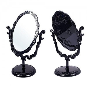 Black Butterfly Desktop Mirror Rotatable Gothic Small Size Rose Makeup Stand Black Butterfly Desktop Mirror Rotatable Gothic Small Size Rose Makeup Stand