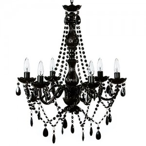 The Original Gypsy Color 6 Light Large Black Chandelier H26" W22", Black Metal Frame with Black Acrylic Crystals The Original Gypsy Color 6 Light Large Black Chandelier H26" W22", Black Metal Frame with Black Acrylic Crystals