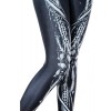 HDE Women's Funky Digital Print Design Graphic Stretch Footless Fashion Leggings (Dark Bionic Legs, Small)