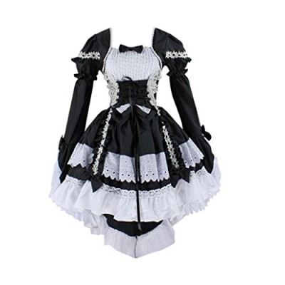 Hee Grand Women Evening Party Dress Cosplay Costume Lolita Gothic Dress Black