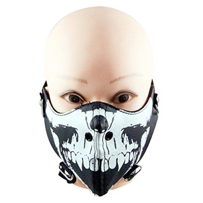 Cosplay Noctilucence Skull Leather Face Mask Costume Mouth Muffle