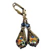 HisJewelsCreations Baroque Crystal Vintage Inspired Drop Earrings (Blue/Peacock)