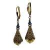 HisJewelsCreations Baroque Crystal Vintage Inspired Drop Earrings (Blue/Peacock)