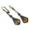 HisJewelsCreations Baroque Crystal Vintage Inspired Drop Earrings (Blue/Peacock)