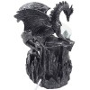 Mythical Winged Dragon Guarding Castle Electric Oil Warmer or Wax Tart Burner for Decorative Medieval & Gothic Decor Statues and Figurines As Aroma...