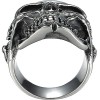 HooAMI Skull Bone Gothic Vintage Biker Stainless Steel Men's Ring Silver Black,Size 13