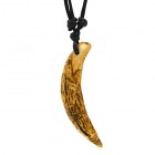 HZMAN Men's Real Teeth Pendant Necklace Wild Boar Tusks Tribal Amulet