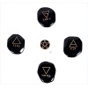 Black Jasper 5 Element Flat Tumbled Stones Genuine Earth Wiccan Pagan Pouch Yellow Color Engraved Air Water Earth Fire Spirit