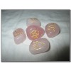 New Rose Quartz 5 Element Tumbled Stones Thick Genuine Earth Wiccan Pagan Pouch Gift Air Water Earth Fire Spirit Pentacle Star Spiritual Psychic Me...