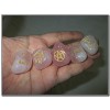 New Rose Quartz 5 Element Tumbled Stones Thick Genuine Earth Wiccan Pagan Pouch Gift Air Water Earth Fire Spirit Pentacle Star Spiritual Psychic Me...