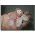 New Rose Quartz 5 Element Tumbled Stones Thick Genuine Earth Wiccan Pagan Pouch Gift Air Water Earth Fire Spirit Pentacle Star Spiritual Psychic Me...