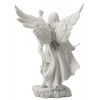 Archangel Saint Gabriel with Cross and Trumpet Statue Sculpture (White)