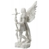 Archangel Saint Gabriel with Cross and Trumpet Statue Sculpture (White)