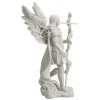 Archangel Saint Gabriel with Cross and Trumpet Statue Sculpture (White)