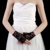 JISEN Lace Fingerless Rose Gothic Wrist wedding Party Gloves Black