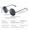 Joopin-Round Retro Polaroid Sunglasses Driving Polarized Sun Glasses Men Steampunk Vintage (Black Grey)