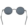 Joopin-Round Retro Polaroid Sunglasses Driving Polarized Sun Glasses Men Steampunk Vintage (Black Grey)