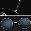 Joopin-Round Retro Polaroid Sunglasses Driving Polarized Sun Glasses Men Steampunk Vintage (Black Grey)