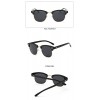 Joopin Semi Rimless Polarized Sunglasses Women Men Retro Brand Sun Glasses (Brilliat Black Frame, Simple packaging)