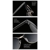 Joopin Semi Rimless Polarized Sunglasses Women Men Retro Brand Sun Glasses (Brilliat Black Frame, Simple packaging)