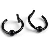 JOVIVI 2pc 16g Stainless Steel Fake Lip Ear Nose Stud Ring Clip On Cartilage Non Piercing Rings Hoop Gothic