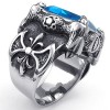 KONOV Jewelry Mens Crystal Stainless Steel Ring, Gothic Dragon Claw, Blue Silver, Size 8