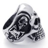 KONOV Vintage Gothic Skull Biker Stainless Steel Mens Ring, Silver