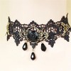LEFINIS Black Rose Bead Popular Girl Gothic Lolita Black Lace Collar Choker Necklace