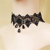 LEFINIS Black Rose Bead Popular Girl Gothic Lolita Black Lace Collar Choker Necklace