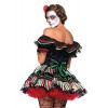 Leg Avenue Women's 2 Piece Day Of The Dead Doll Costume, Black/Multi-Colored, Small/Medium