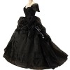 Lemai Vintage Black and White Ball Gown Off Shoulder Gothic Victorian Wedding Dresses US 22W