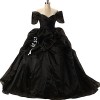 Lemai Vintage Black and White Ball Gown Off Shoulder Gothic Victorian Wedding Dresses US 22W