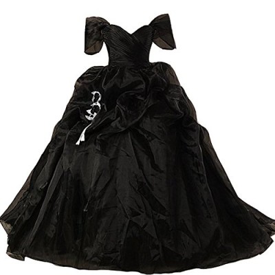 Lemai Vintage Black and White Ball Gown Off Shoulder Gothic Victorian Wedding Dresses US 22W