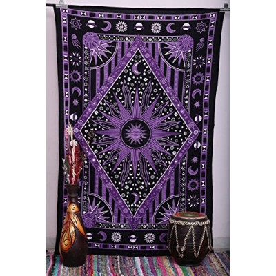 Purple Burning Sun Tapestry, Celestial Sun Moon Planet Tapestries, Hippie Hippy Wall Hanging, sun moon tapestry, twin Psychedelic tapestry, Burning...