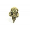 Magic Metal Bird Skull Cocktail Ring Size 4 Gold Tone Gothic Raven Taxidermy RE11 Fashion Jewelry