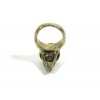 Magic Metal Bird Skull Cocktail Ring Size 4 Gold Tone Gothic Raven Taxidermy RE11 Fashion Jewelry