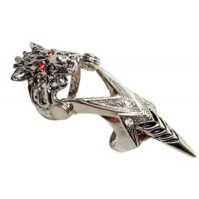 Qinol Unisex Vintage Retro Wolf Vampire Punk Rock Fashion Gothic Long Ring